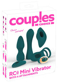 Couples Choice Mini vibrator met 4 opzetstukken - Groen