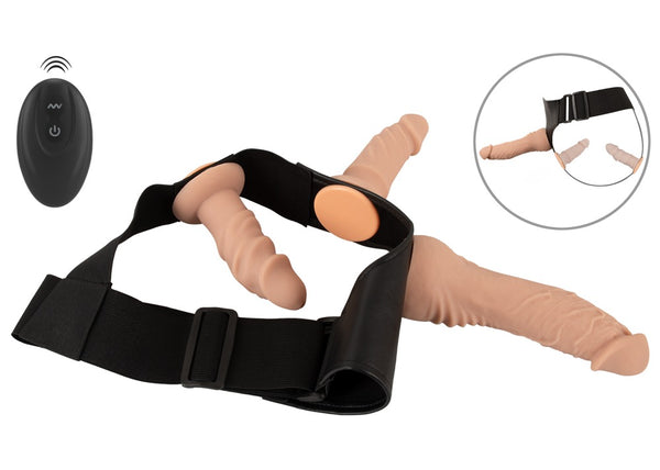 You2Toys Strap-on set met verstelbaar harnas en remote control - Huidskleur - You2Toys - SKU: 54024250000