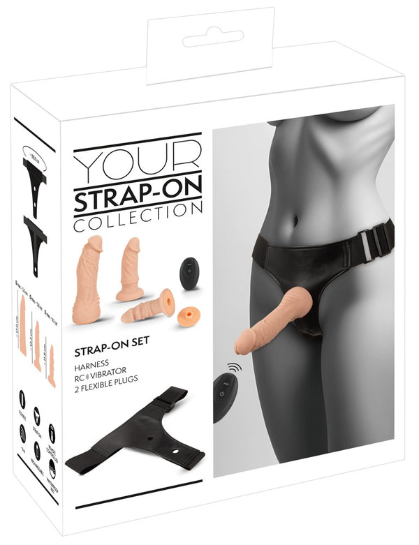 You2Toys Strap-on set met verstelbaar harnas en remote control - Huidskleur - You2Toys - SKU: 54024250000