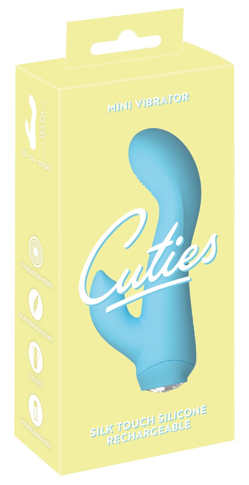 Cuties Konijn vibrator met hartknop - Blauw