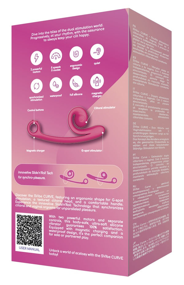 SVibe Trilkussen gebogen met dubbele stimulatie - Roze - SVibe - SKU: 54027860000