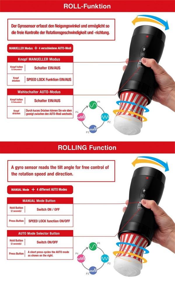 TENGA Vacuum Gyro Roller automatische handjob - TENGA - SKU: 54041690000