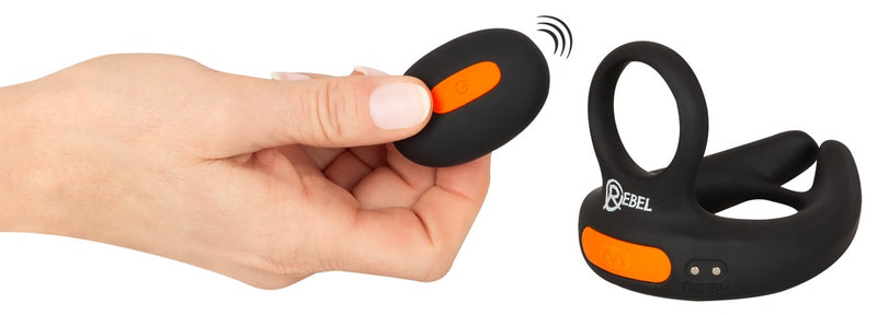 Rebel Scrotum stimulator met vibraties - Zwart