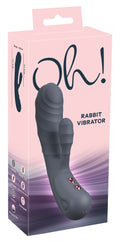Vibrator met gegroefde schacht en clitorisstimulator - Blauw