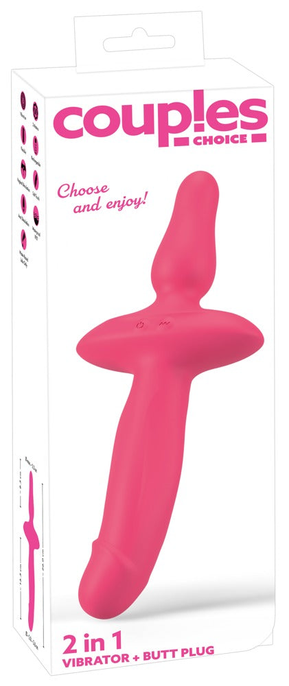 Couples Choice Vibrator + butt plug - Roze - Couples Choice - SKU: 54043470000
