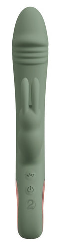 You2Toys Dubbelvibrator met gesynchroniseerde hotspots - Groen