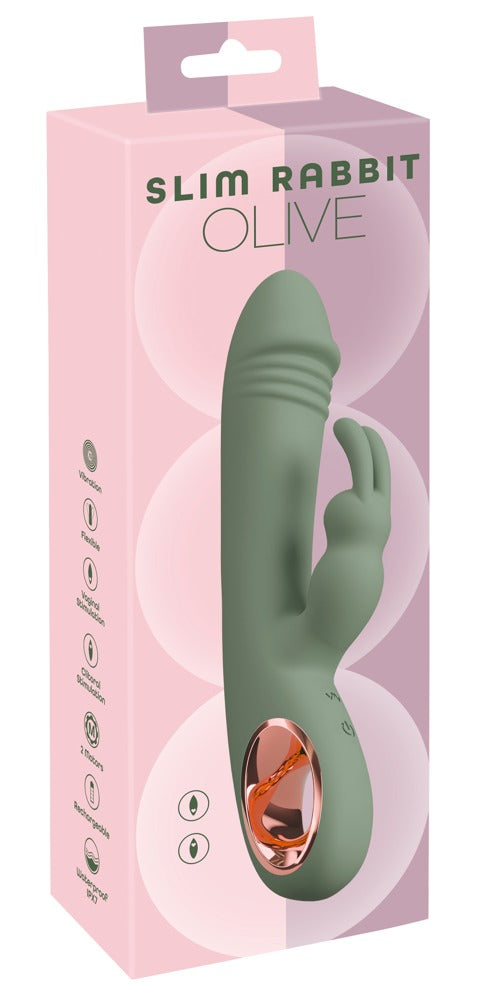 You2Toys Slim Rabbit Olive vibrator - Groen - You2Toys - SKU: 54045090000