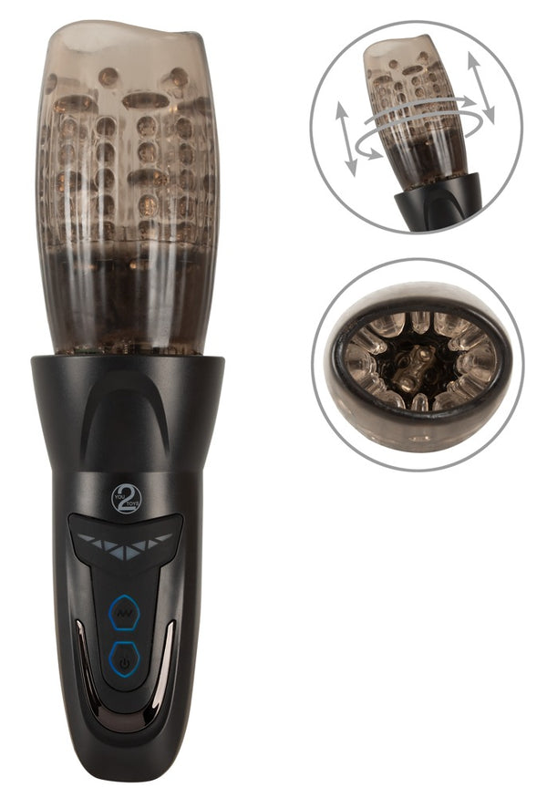 Stroker roterende masturbator met vibratie - Zwart - Stroker - SKU: 54045250000