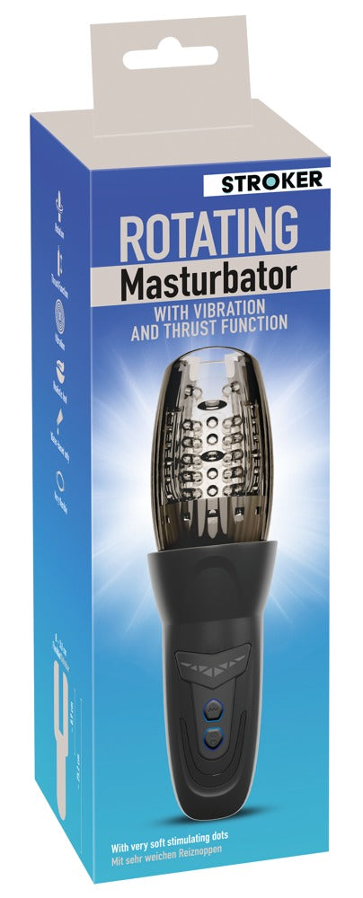 Stroker roterende masturbator met vibratie - Zwart - Stroker - SKU: 54045250000