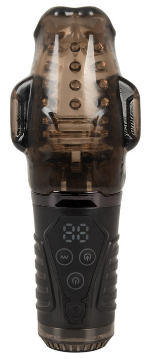 Stroker Zuigende masturbator met dubbele trilling - Zwart