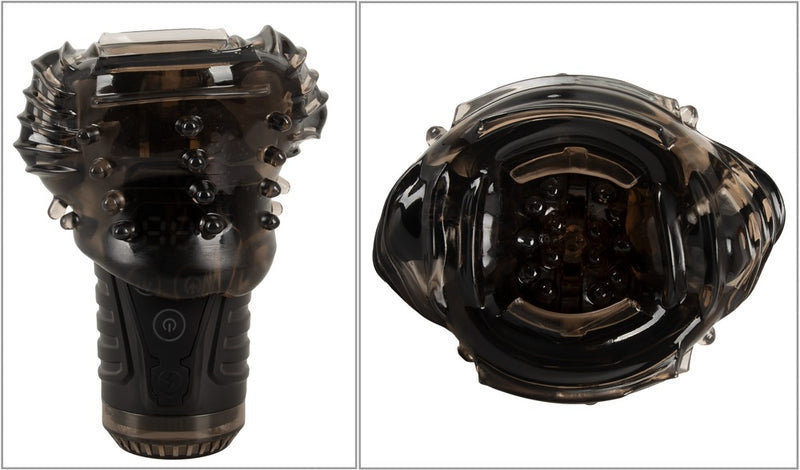 Stroker Zuigende masturbator met dubbele trilling - Zwart