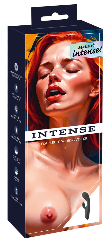 Intense Konijn vibrator - Zwart
