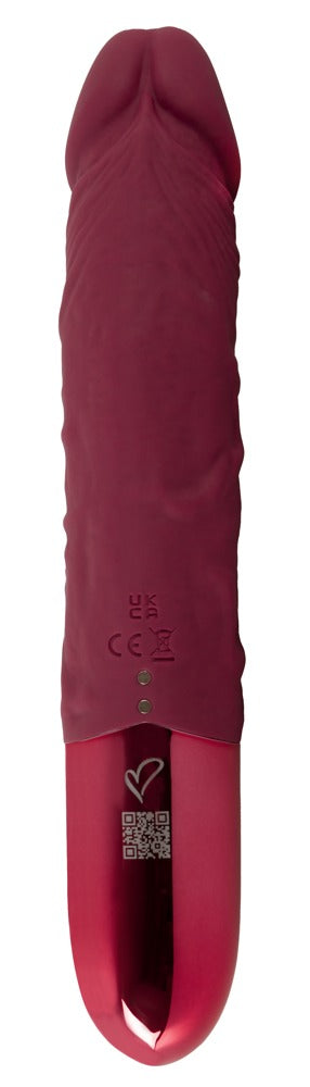 beau coeur Vibrator realistisch met aderen - Rood