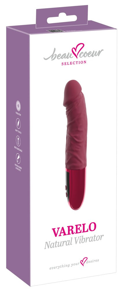 beau coeur Vibrator realistisch met aderen - Rood