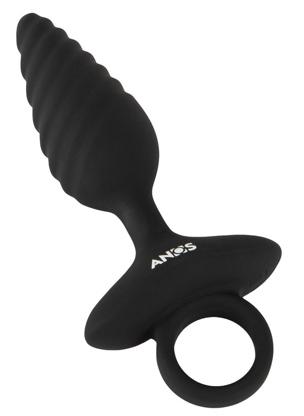ANOS Butt plug gedraaid met trillingen - Zwart - ANOS - SKU: 54051730000