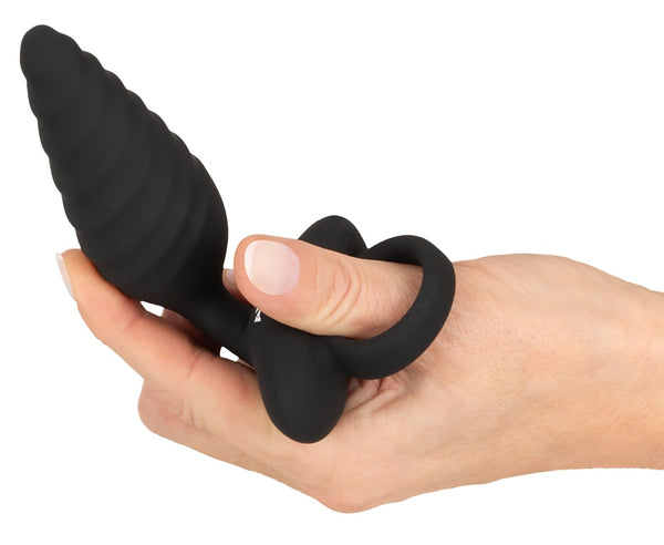 ANOS Butt plug gedraaid met trillingen - Zwart - ANOS - SKU: 54051730000