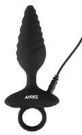 ANOS Butt plug gedraaid met trillingen - Zwart
