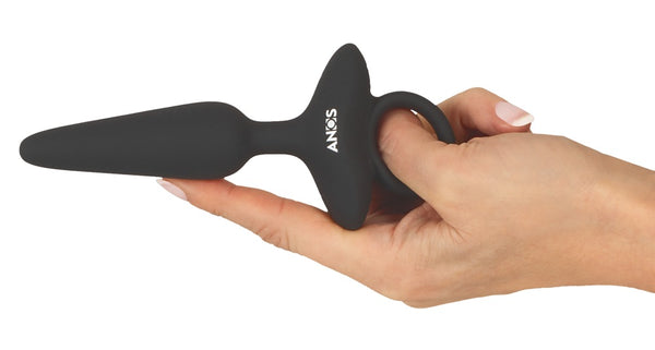 ANOS Butt plug flexibel met trillingen - Zwart - ANOS - SKU: 54051810000