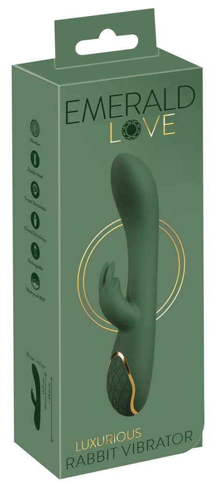 Emerald Love Konijn vibrator met dubbele stimulatie - Groen - Emerald Love - SKU: 54051900000
