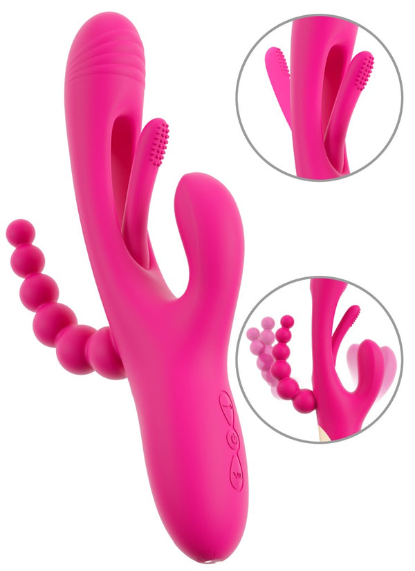 Sweet Smile Triple Vibe With Flicking Tongue - Roze - Sweet Smile - SKU: 54052970000