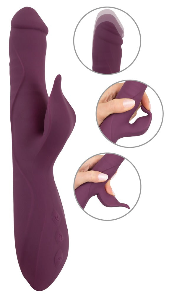 JAVIDA Vibrator 3-in-1 met stoten & parelmassage - Paars - JAVIDA - SKU: 54054240000