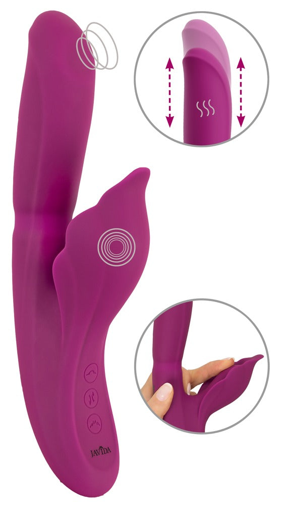 JAVIDA Vibrator 4-in-1 met stoten & warmte - Paars - JAVIDA - SKU: 54055300000