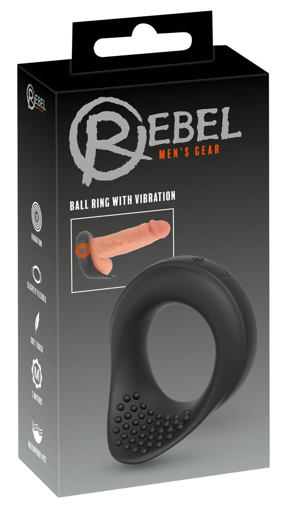 Rebel Kogelring met vibratie - Zwart