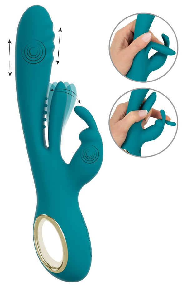 Sweet Smile Konijn vibrator met stuwkracht en G-spot stimulatie - Turquoise - Sweet Smile - SKU: 54055720000
