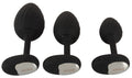 ANOS Butt plug set met 3 vibrerende pluggen - Zwart