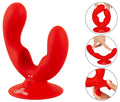 Sweet Smile dubbele vibrator met zuignap - Rood