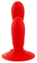 Sweet Smile dubbele vibrator met zuignap - Rood
