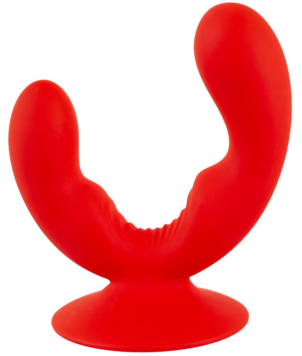 Sweet Smile dubbele vibrator met zuignap - Rood - Sweet Smile - SKU: 54061450000