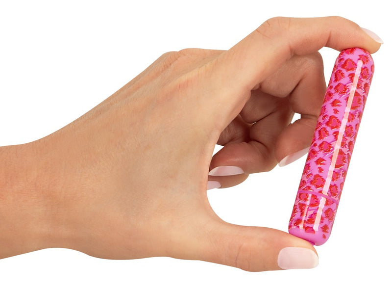 beau coeur Mini vibrator met leo-print - Roze