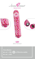 beau coeur Mini vibrator met leo-print - Roze