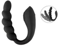 Black Velvets Dubbele stimulator buigbaar met kraal - Zwart