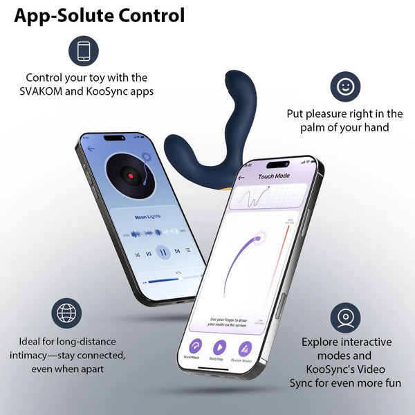 SVAKOM Anaal vibrator met prostate stimulatie en perineum massage - Blauw - SVAKOM - SKU: 54065100000