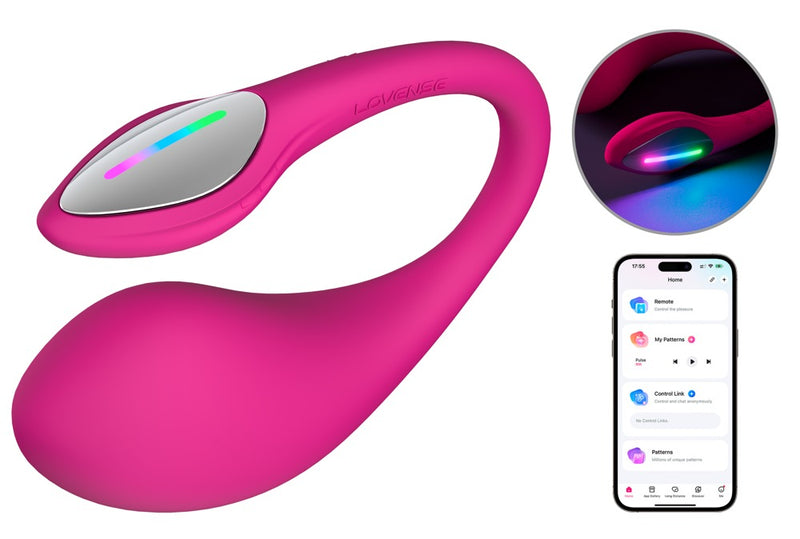 Lovense G-spot vibrator met lichtshow en Bluetooth - Roze