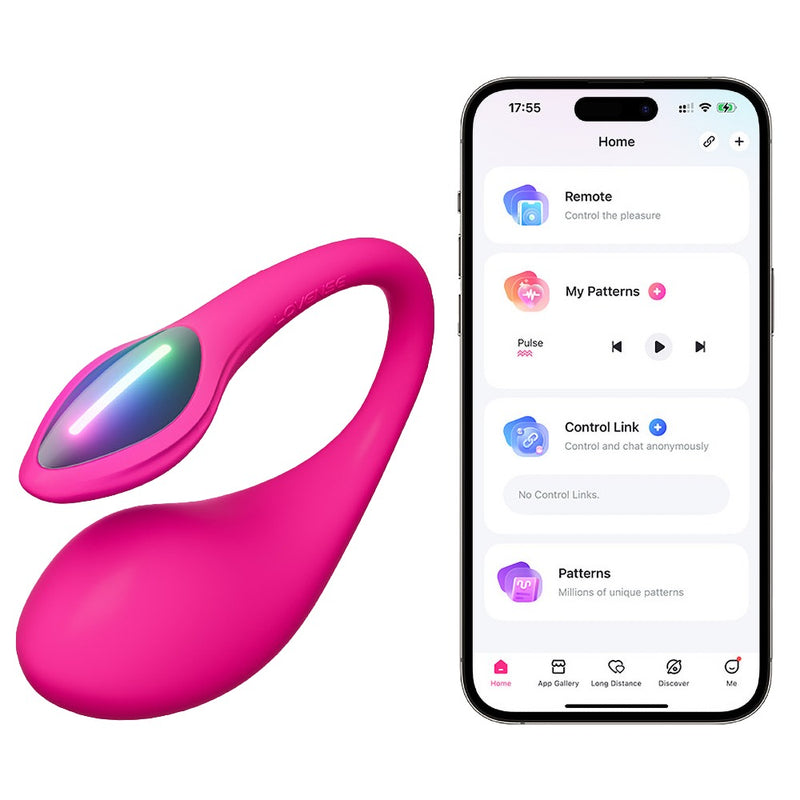 Lovense G-spot vibrator met lichtshow en Bluetooth - Roze