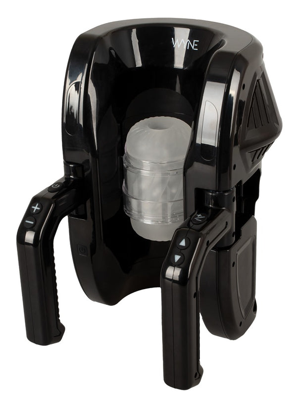 WYNE Masturbator met stroker sleeve en dubbele handgreep - Zwart - WYNE - SKU: 54066170000