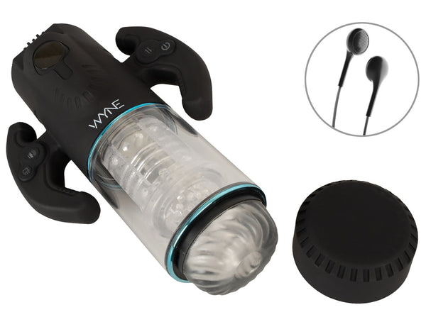 WYNE Masturbator met dubbele motor en zuigfunctie - Zwart - WYNE - SKU: 54066500000