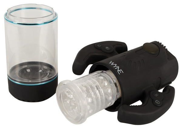 WYNE Masturbator met dubbele motor en zuigfunctie - Zwart - WYNE - SKU: 54066500000
