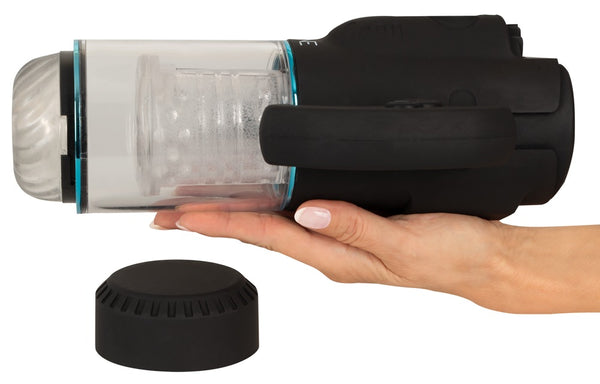 WYNE Masturbator met dubbele motor en zuigfunctie - Zwart - WYNE - SKU: 54066500000