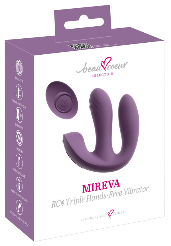 beau coeur Vibrator drievoudig handenvrij - Paars - beau coeur - SKU: 54067220000