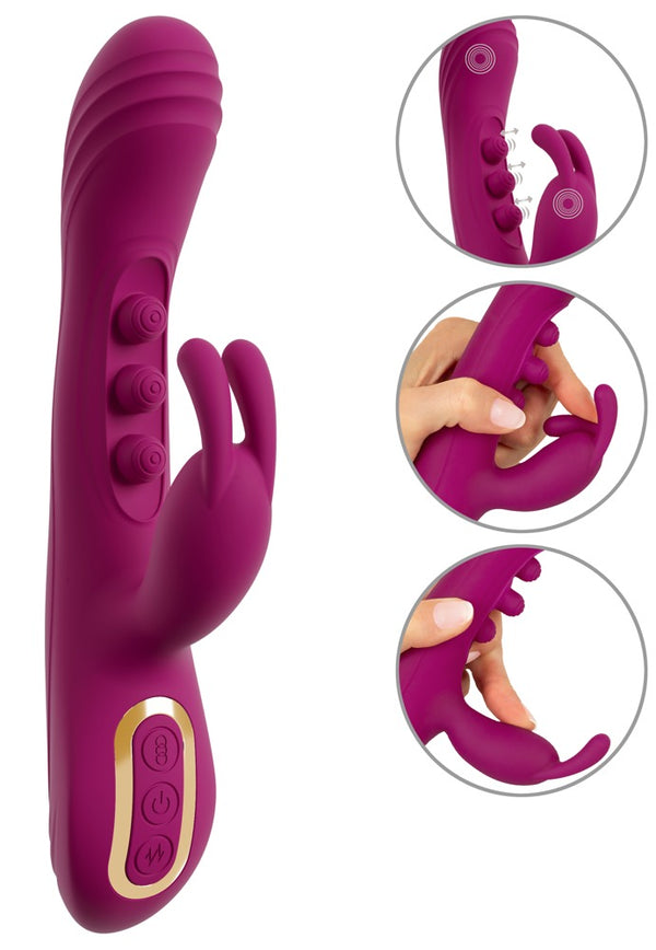JAVIDA Vibrator met 3x klopfunctie voor G-spot - Paars - JAVIDA - SKU: 54068620000
