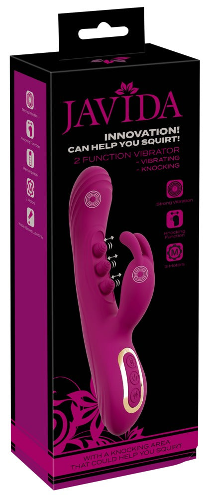 JAVIDA Vibrator met 3x klopfunctie voor G-spot - Paars - JAVIDA - SKU: 54068620000