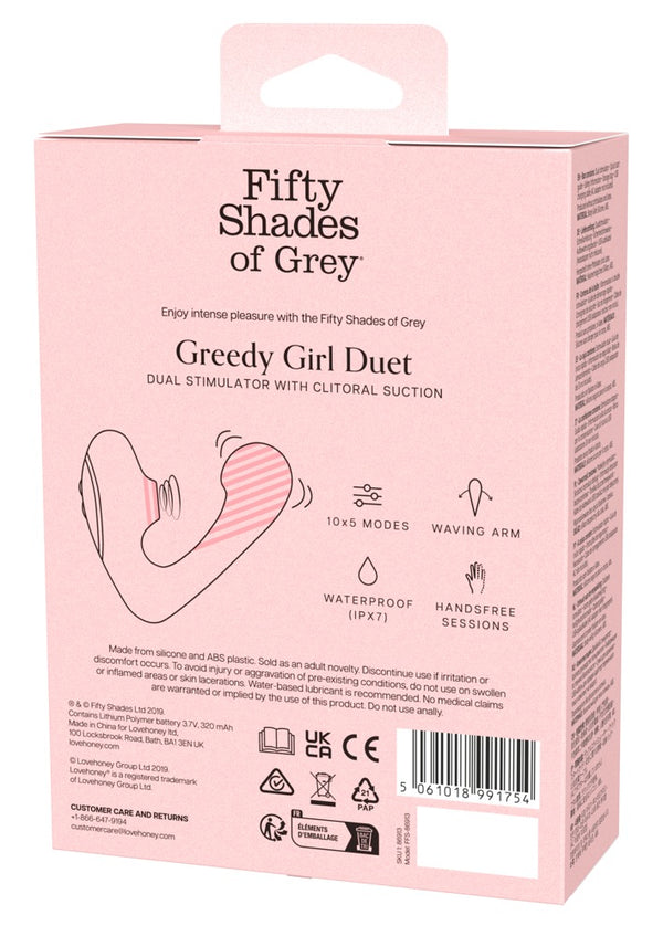 Fifty Shades of Grey Greedy Girl Duet vibrator - Zwart - Fifty Shades of Grey - SKU: 54069510000