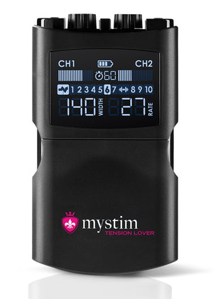 Mystim E-stimulator met 2 regelbare kanalen - Zwart