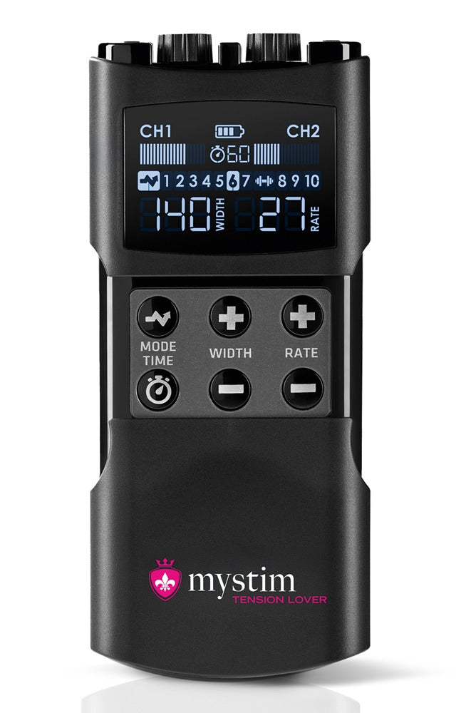 Mystim E-stimulator met 2 regelbare kanalen - Zwart
