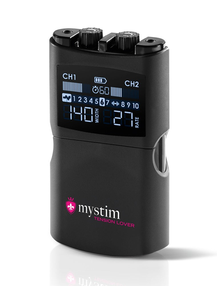 Mystim E-stimulator met 2 regelbare kanalen - Zwart