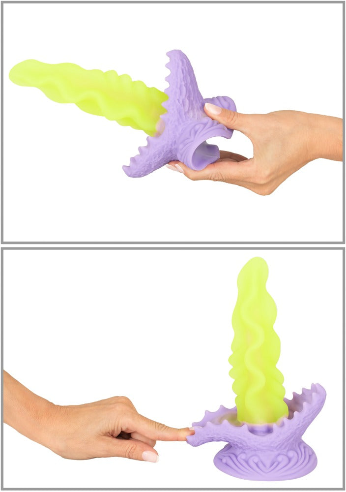 Beasty Cocks Dildo met verlichting en botanisch ontwerp - Geel